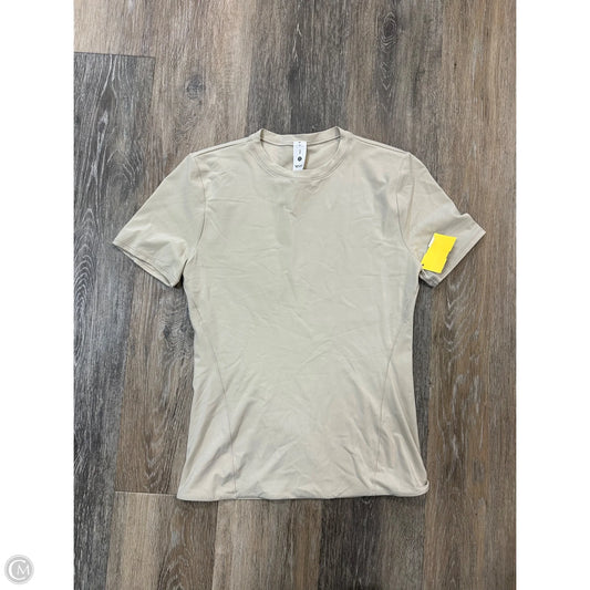 Athletic Top Short Sleeve By Lululemon In Tan, Size: S