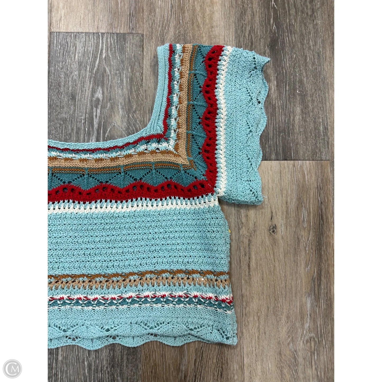 Top Short Sleeve By Miracle In Blue, Size: S