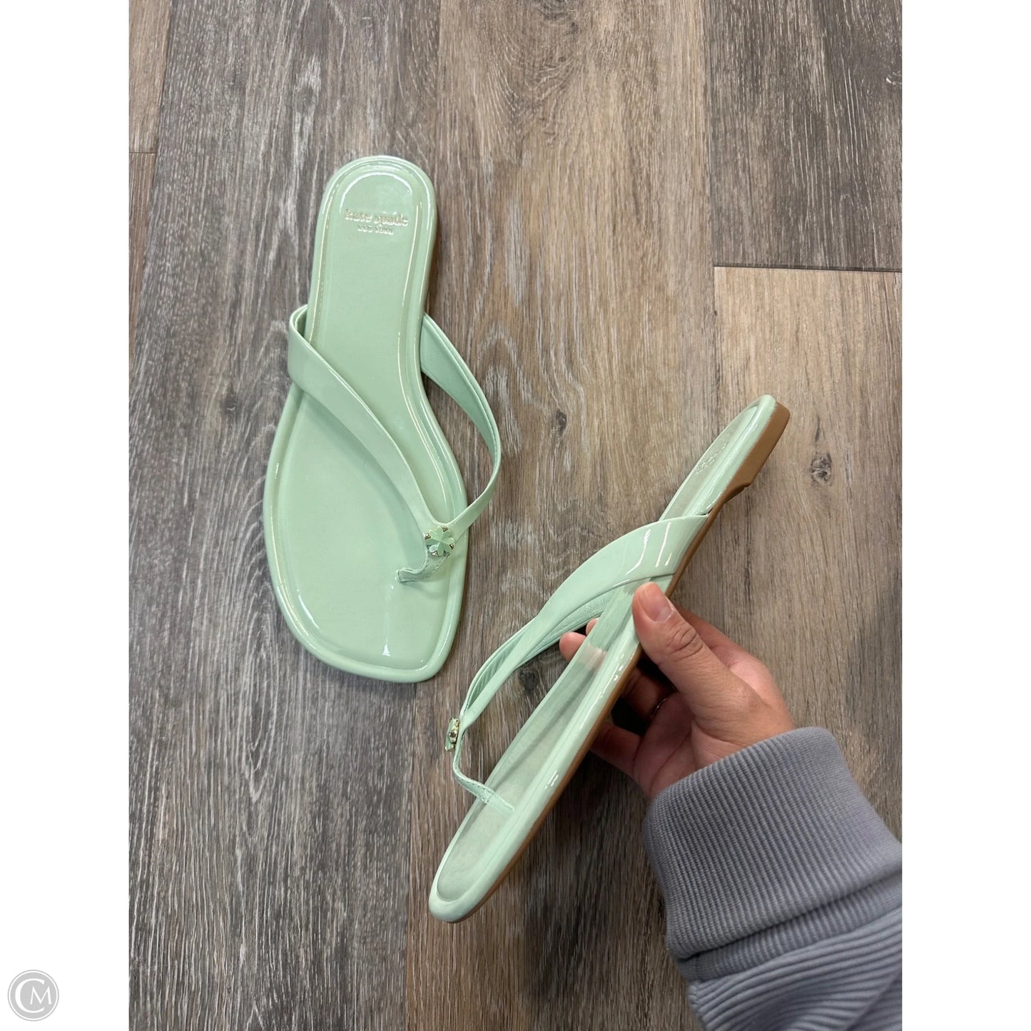 Sandals Designer By Kate Spade In Green, Size: 10