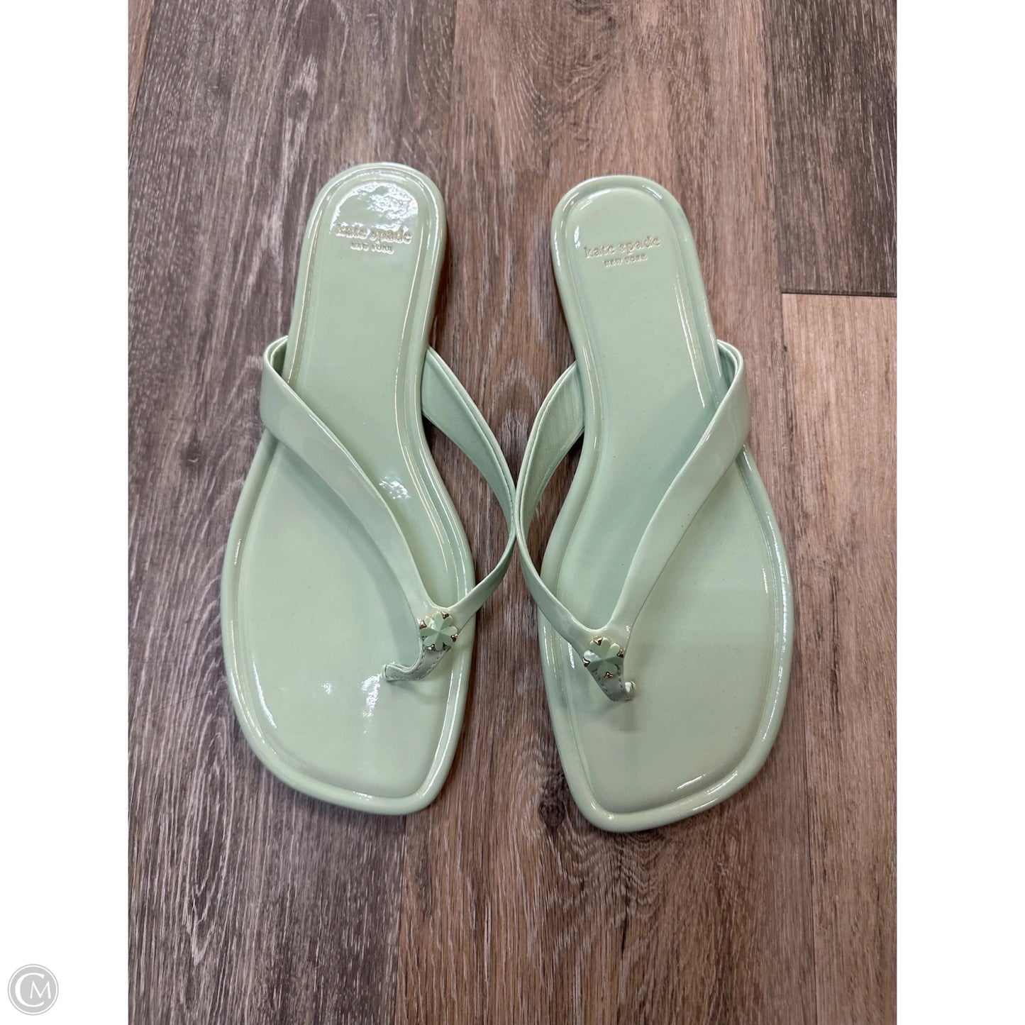 Sandals Designer By Kate Spade In Green, Size: 10