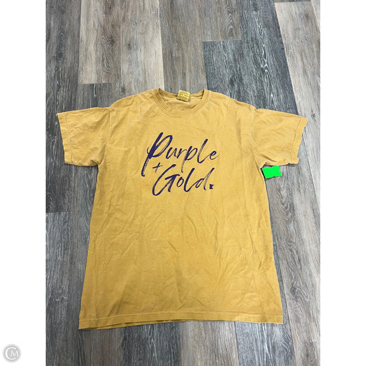 Top Short Sleeve By Comfort Colors In Yellow, Size: L