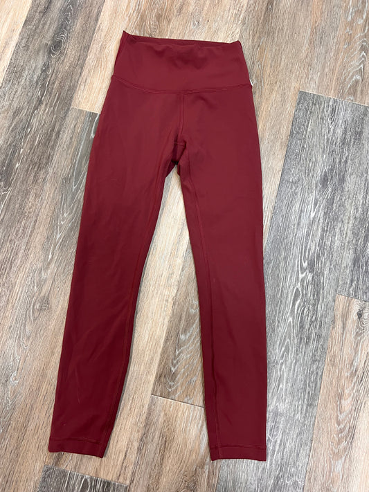 Athletic Leggings By Lululemon In Maroon, Size: 4