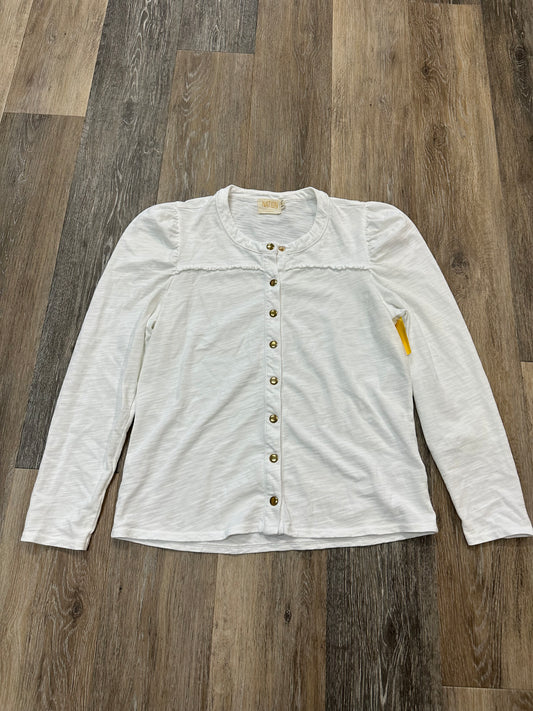 Top Long Sleeve By Nation In White, Size: M