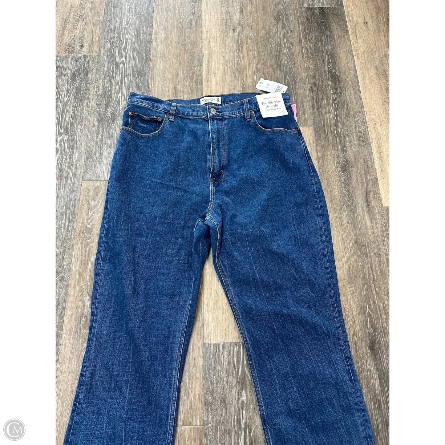 Jeans Straight By Abercrombie And Fitch In Blue Denim, Size: 16