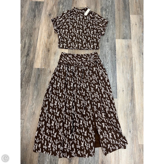 Dress Set 2pc By Anthropologie In Brown & Cream, Size: M