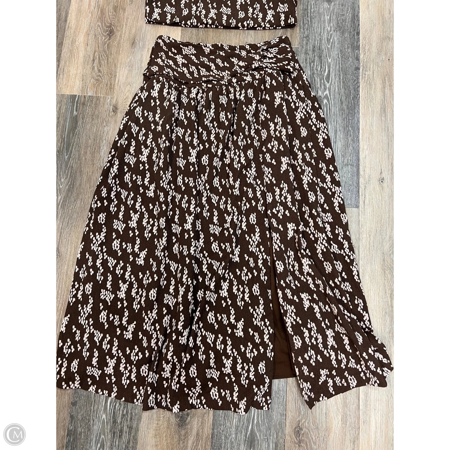Dress Set 2pc By Anthropologie In Brown & Cream, Size: M
