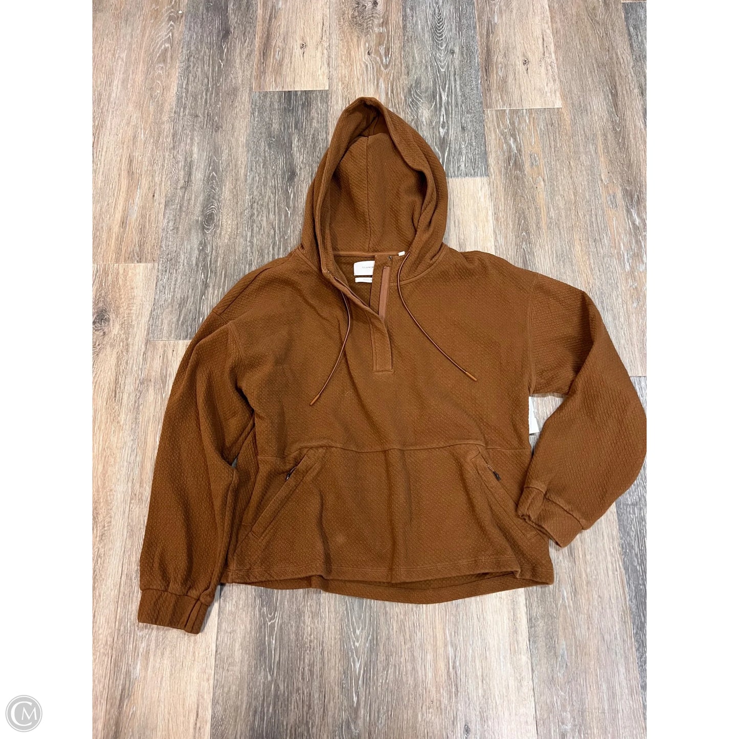 Athletic Sweatshirt Hoodie By 7 Diamonds In Brown, Size: M