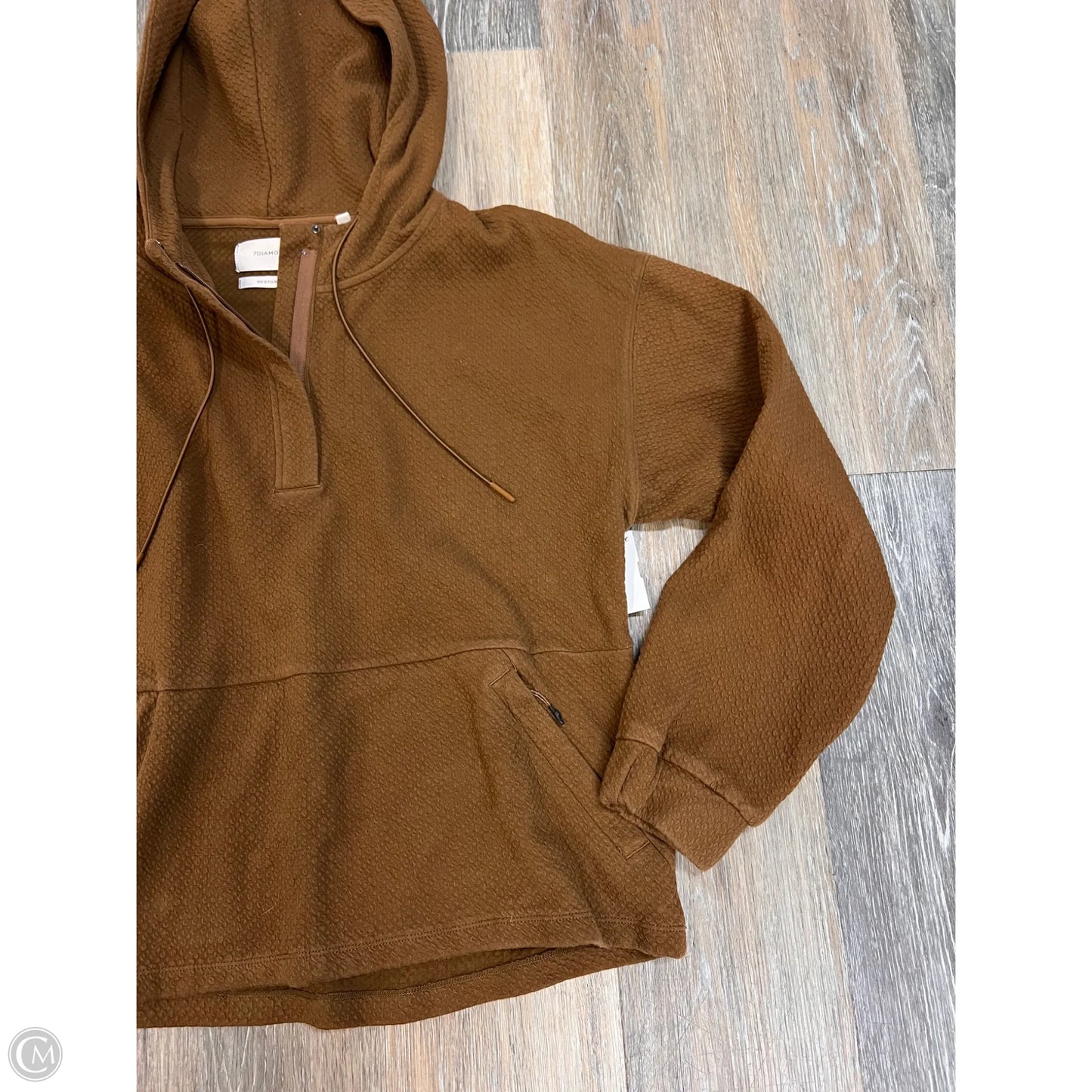 Athletic Sweatshirt Hoodie By 7 Diamonds In Brown, Size: M