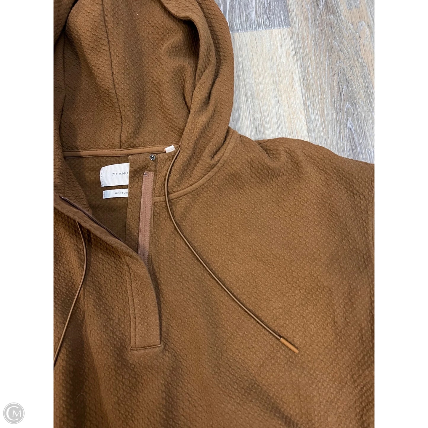 Athletic Sweatshirt Hoodie By 7 Diamonds In Brown, Size: M