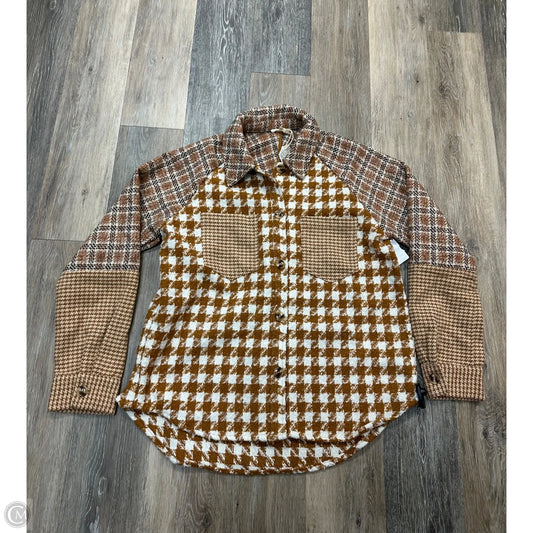 Jacket Shirt By Mystree In Plaid Pattern, Size: L