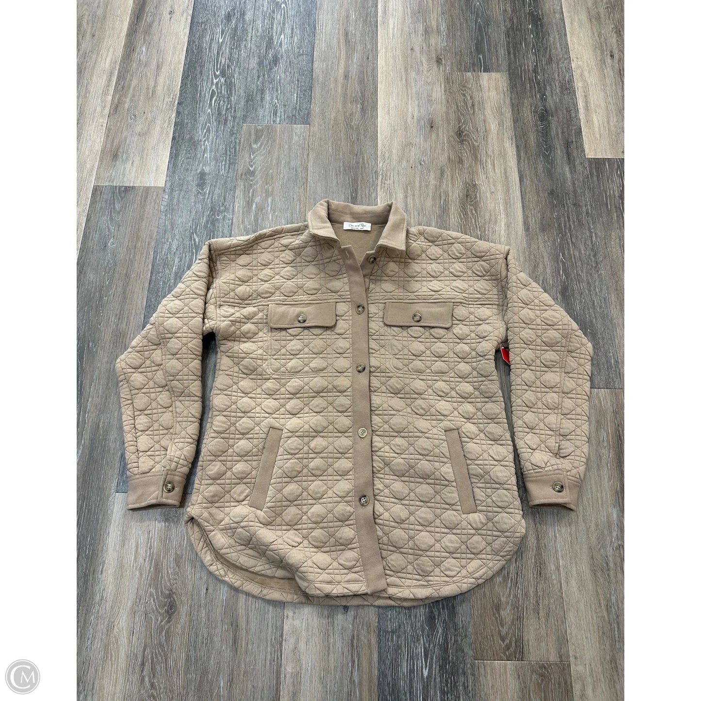 Jacket Shirt By Doe & Rae In Beige, Size: S