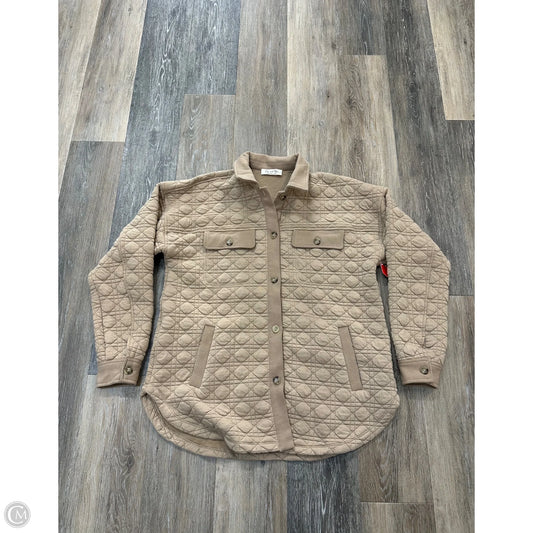 Jacket Shirt By Doe & Rae In Beige, Size: S