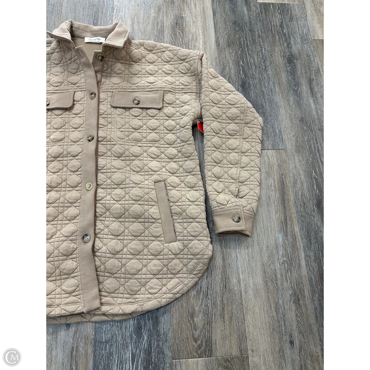 Jacket Shirt By Doe & Rae In Beige, Size: S