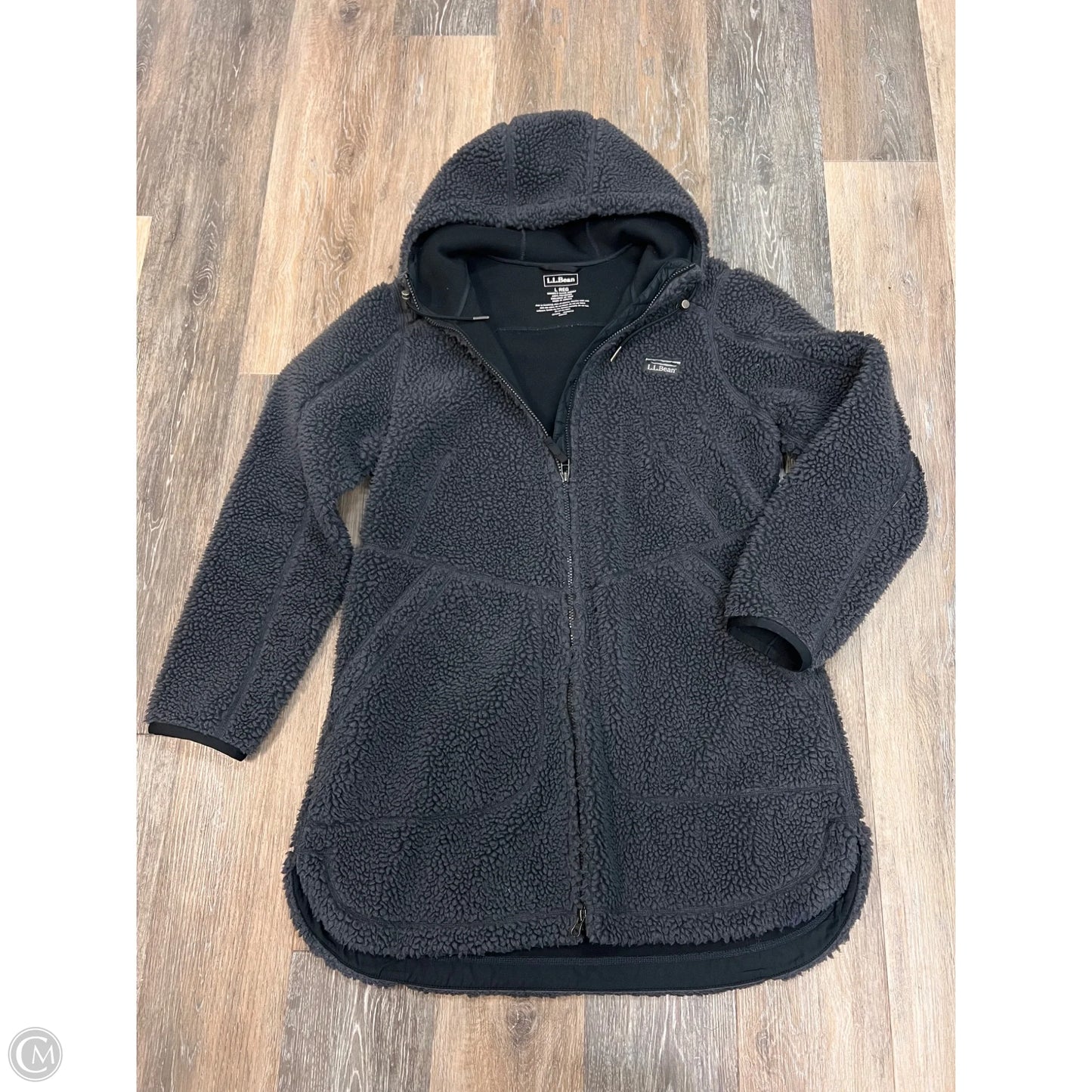 Coat Faux Fur & Sherpa By L.l. Bean In Grey, Size: L