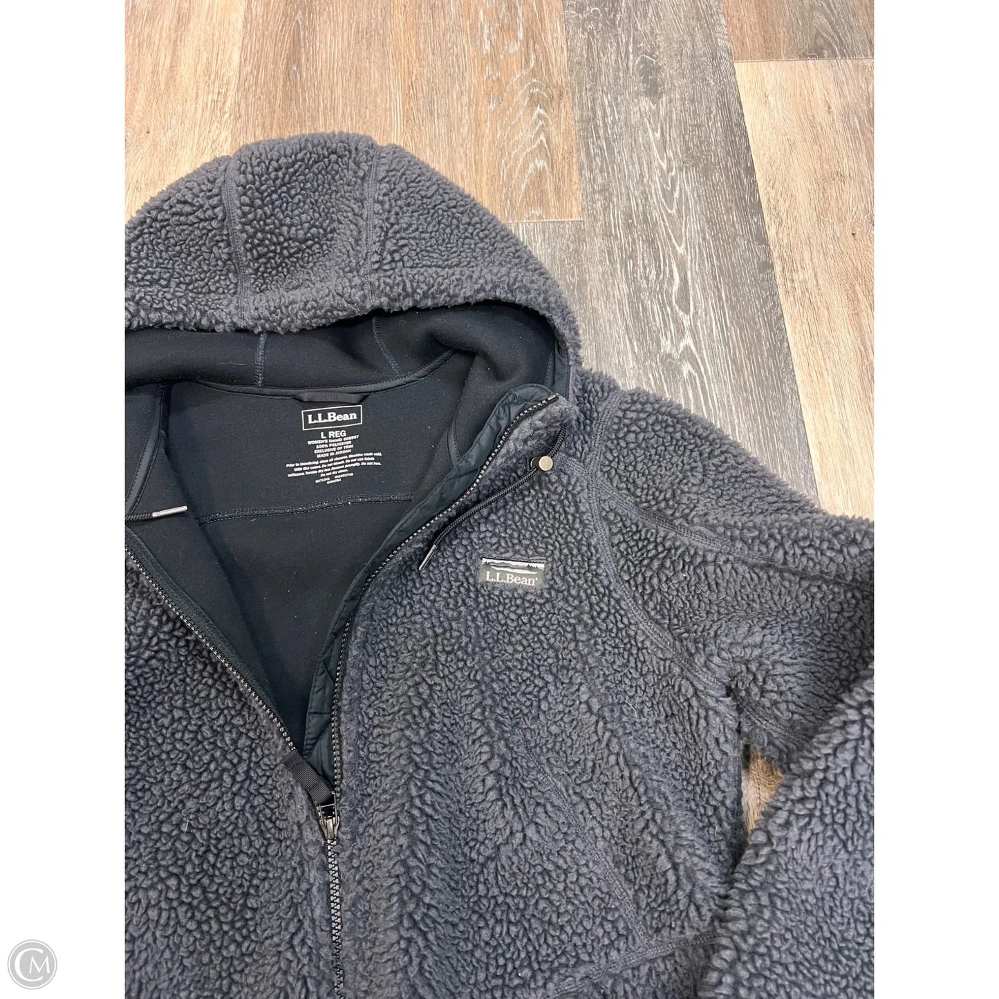 Coat Faux Fur & Sherpa By L.l. Bean In Grey, Size: L