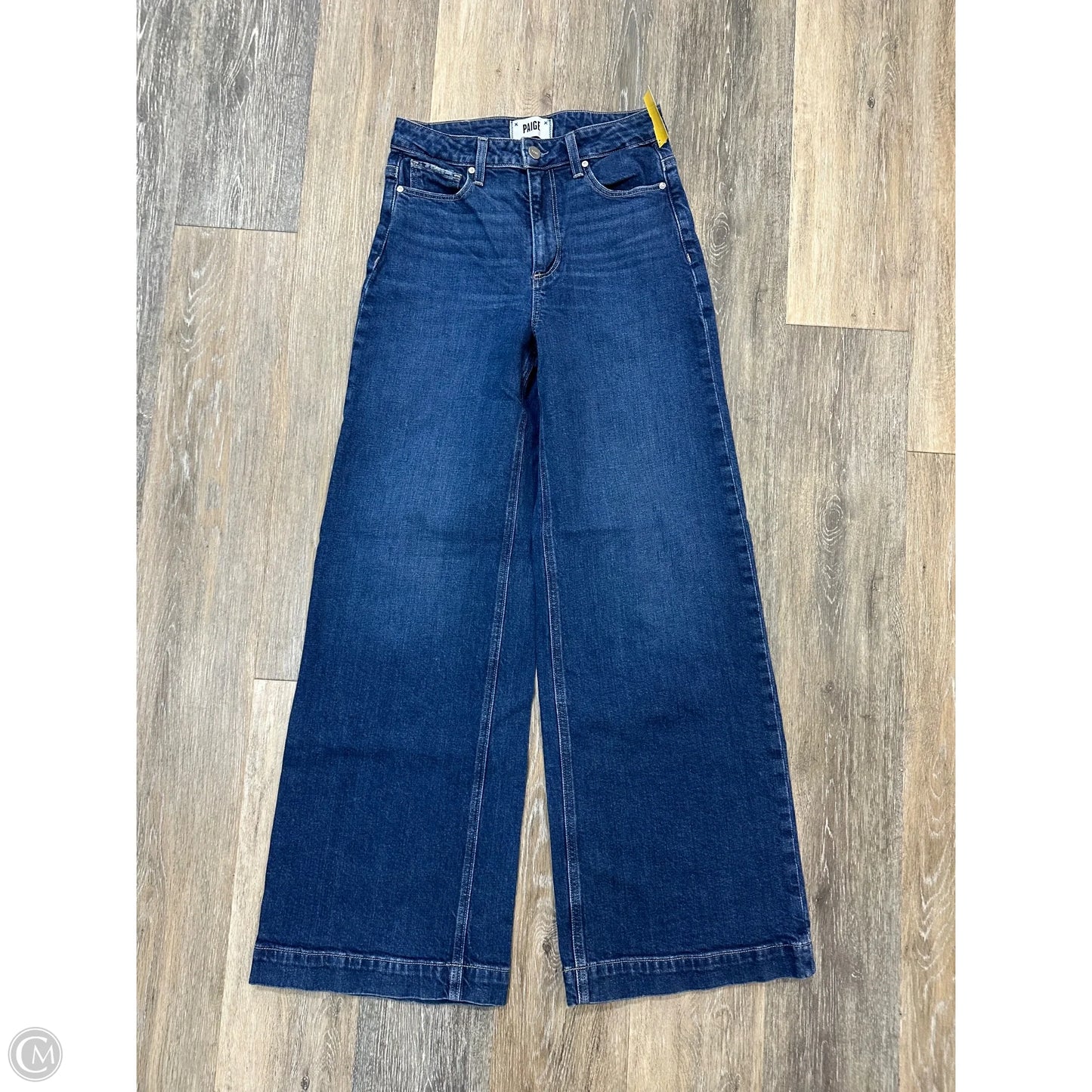 -Jeans Wide Leg By Paige In Blue Denim, Size: 2/26