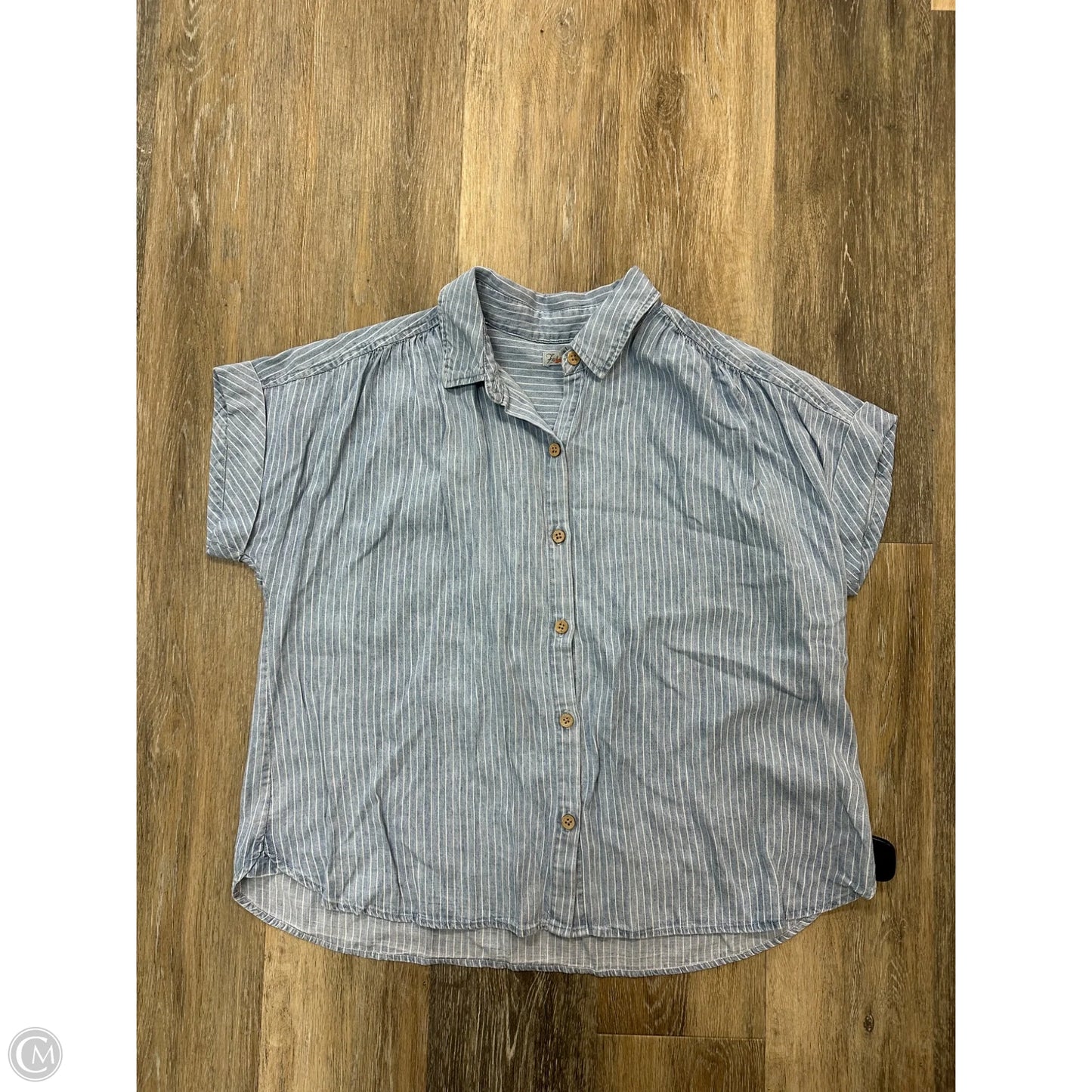 Blouse Short Sleeve By Faherty In Striped Pattern, Size: S