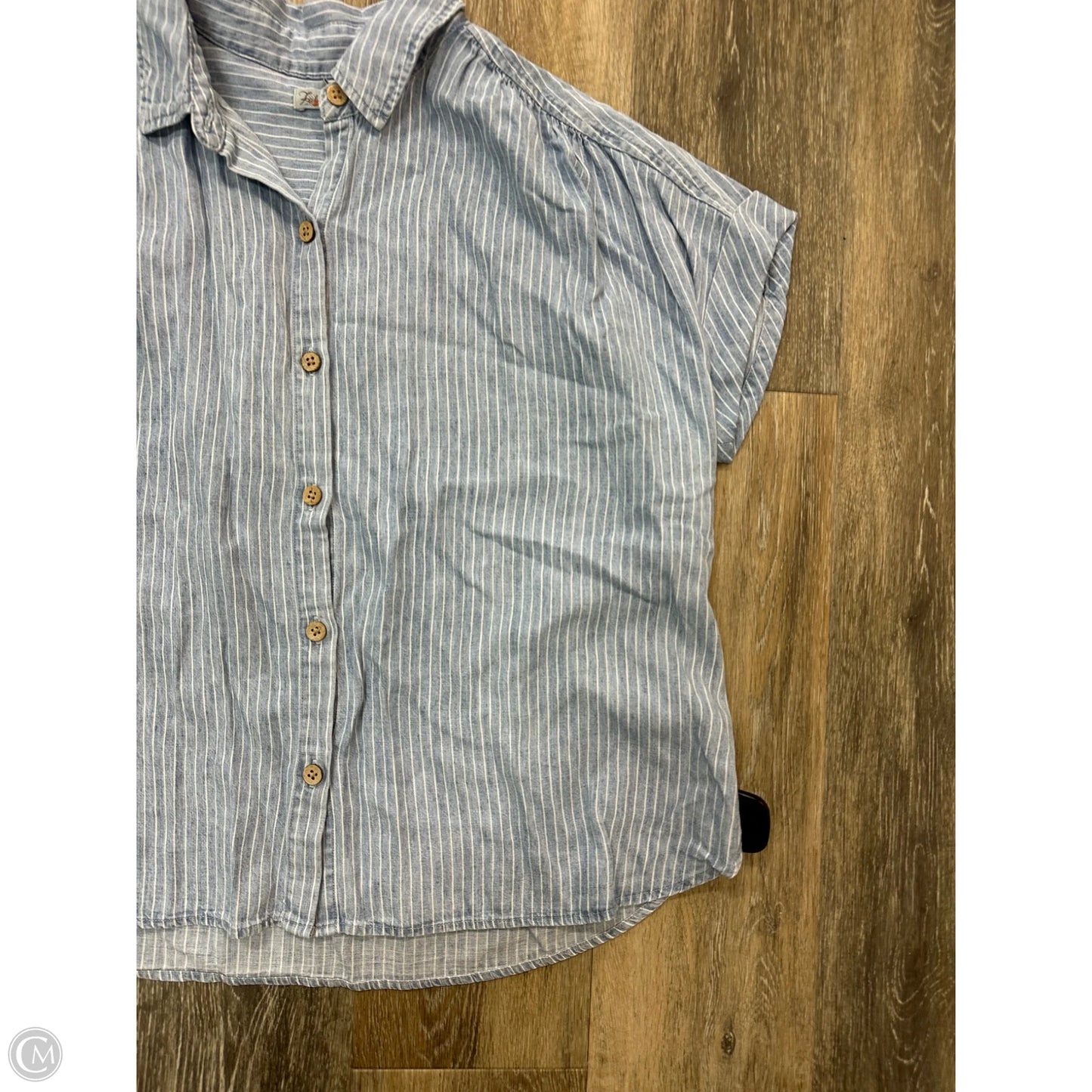 Blouse Short Sleeve By Faherty In Striped Pattern, Size: S