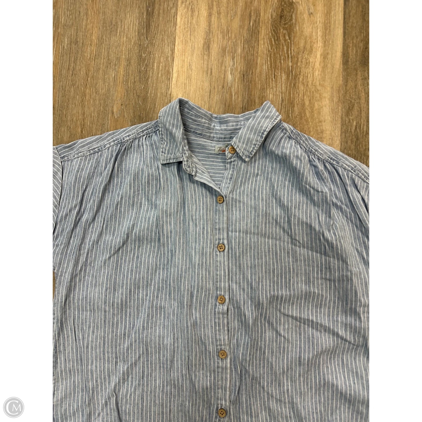 Blouse Short Sleeve By Faherty In Striped Pattern, Size: S