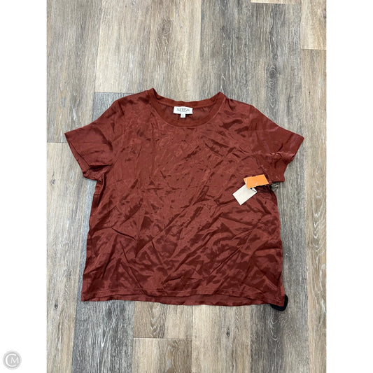 Top Short Sleeve By Nation In Brown, Size: M