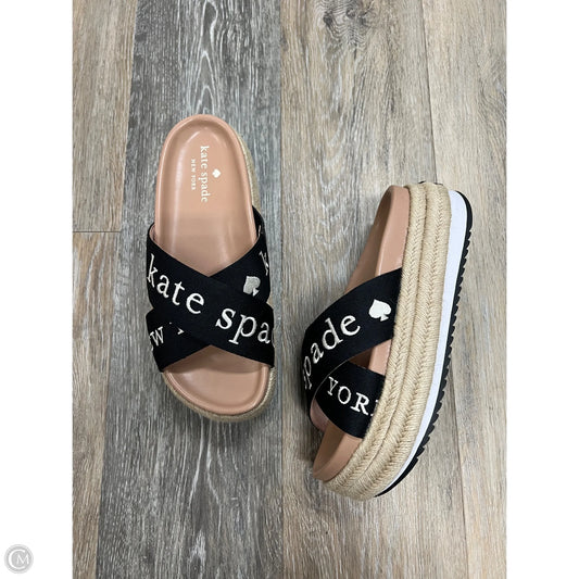 Sandals Designer By Kate Spade In Black & White, Size: 6