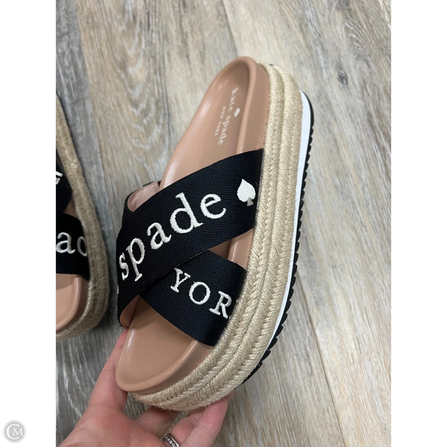 Sandals Designer By Kate Spade In Black & White, Size: 6