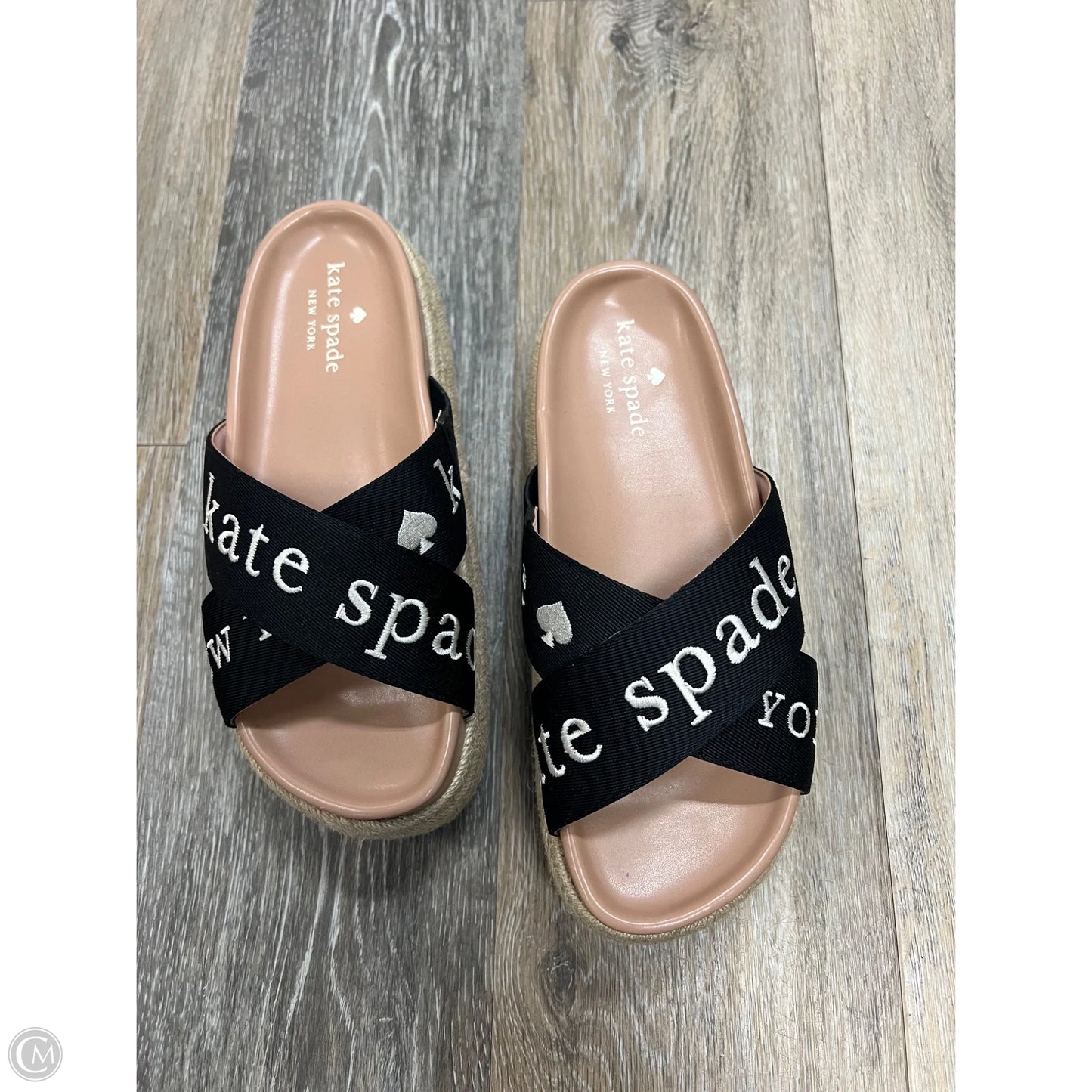 Sandals Designer By Kate Spade In Black & White, Size: 6