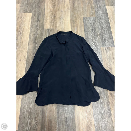 Blouse Designer By Lafayette 148 In Navy, Size: M
