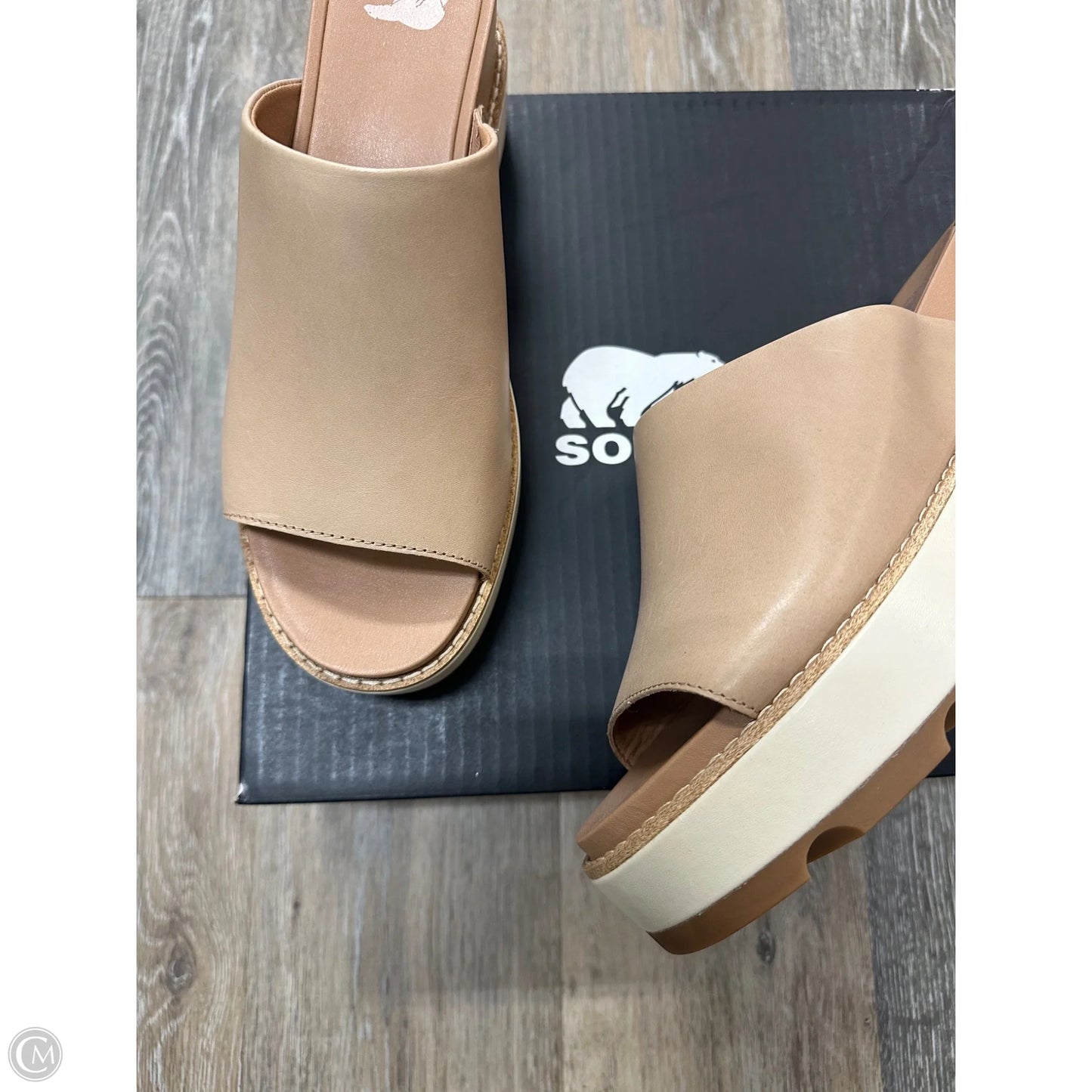Sandals Heels Wedge By Sorel In Tan, Size: 10