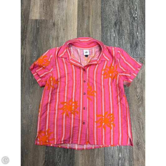 Blouse Short Sleeve By Cabi In Pink, Size: S