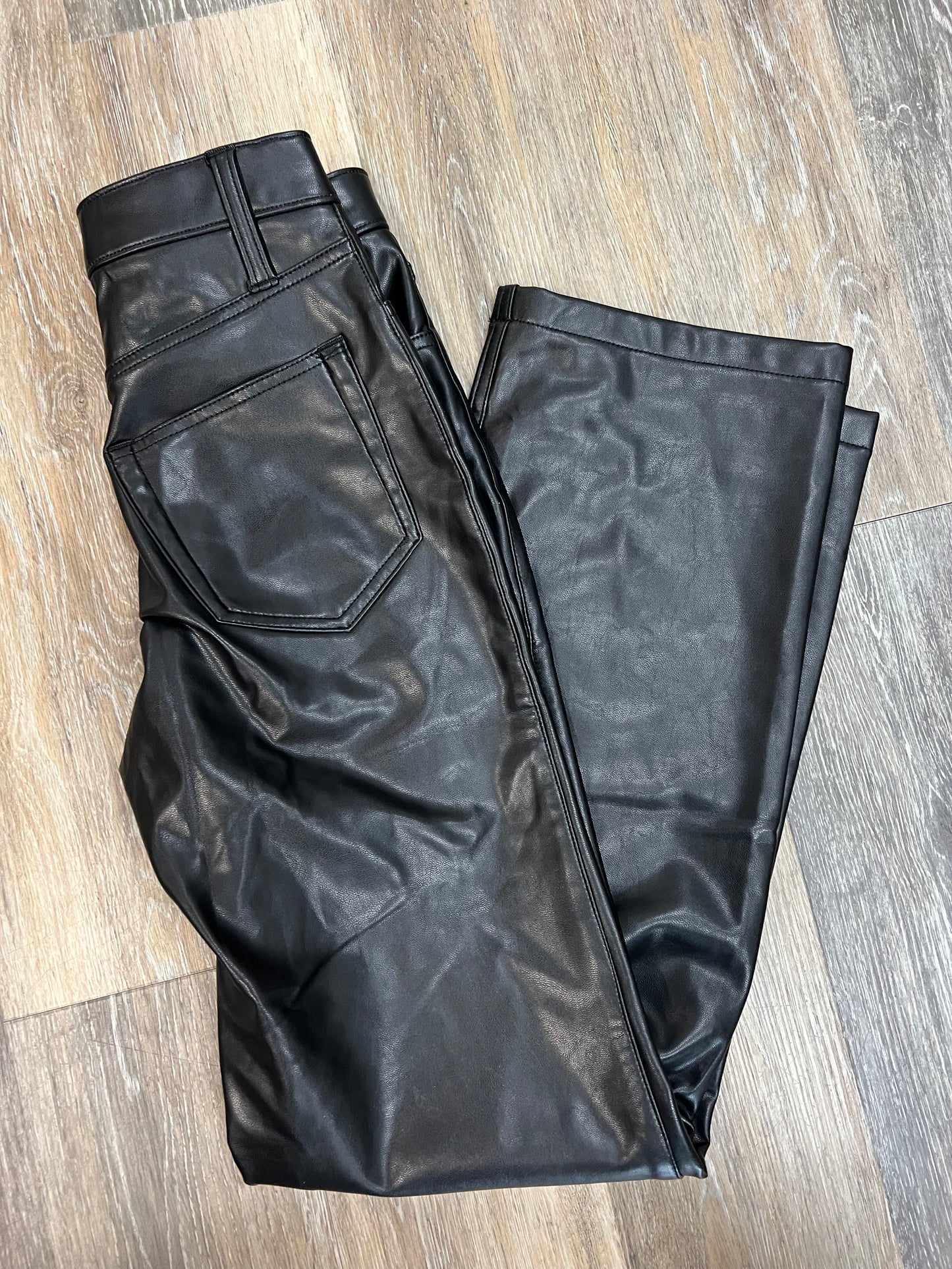 Black Pants Faux Leather Abercrombie And Fitch, Size 0/25 Long