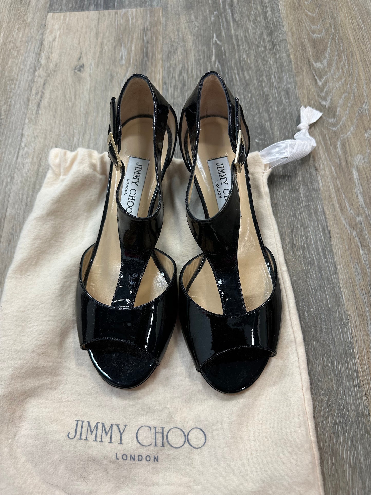 Sandals Designer By Jimmy Choo In Black, Size: 6.5