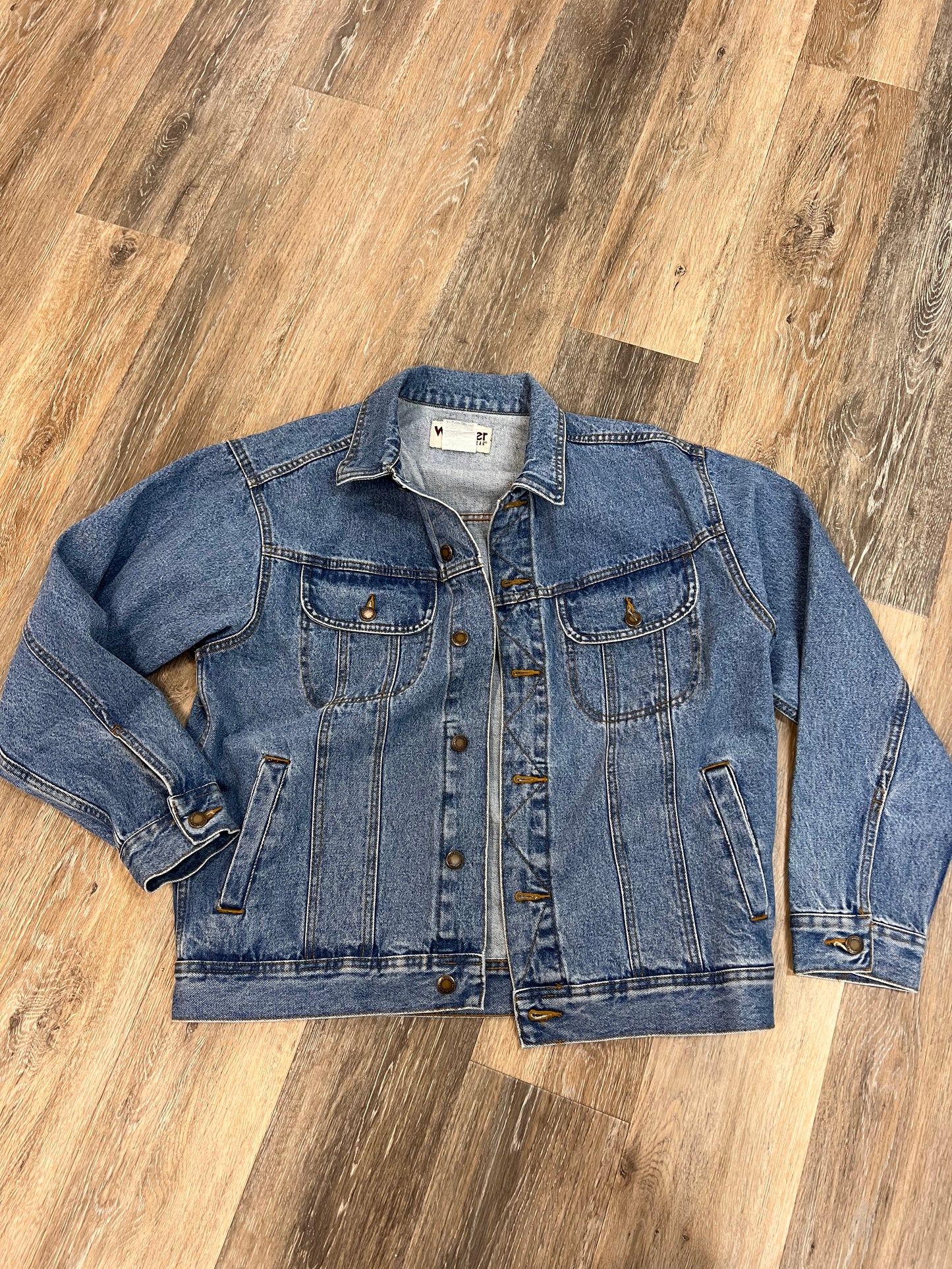 Jacket Denim By Wrangler In Blue Denim, Size: M