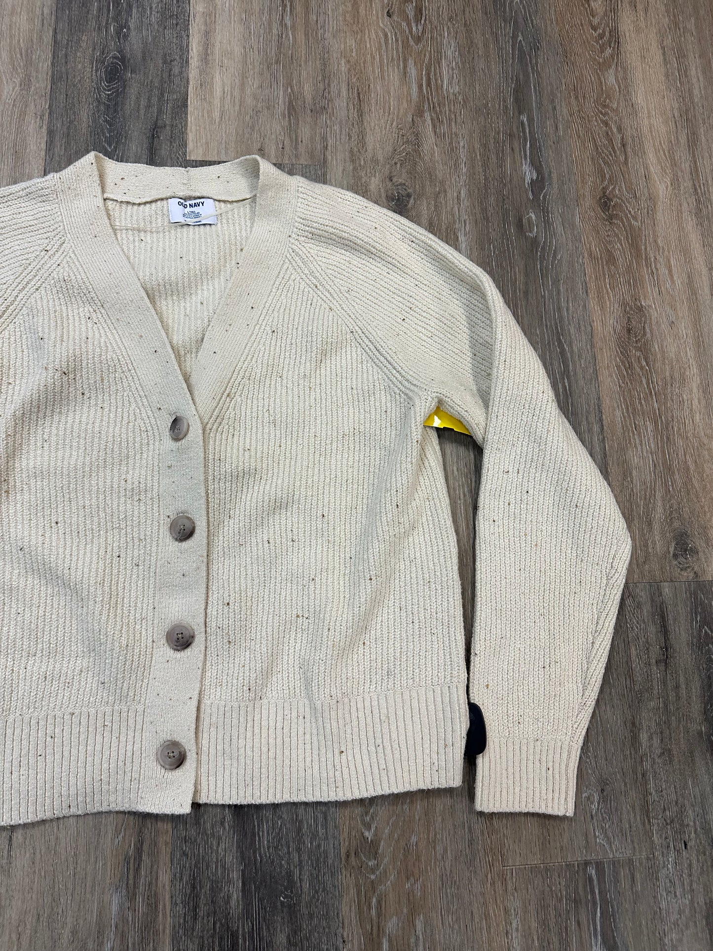 Sweater Cardigan By Old Navy In Cream, Size: L