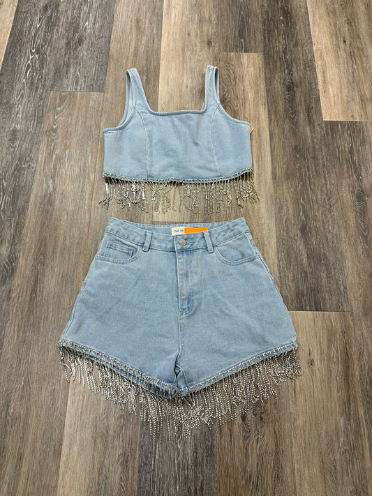 Shorts Set By The Nines In Blue Denim, Size: S