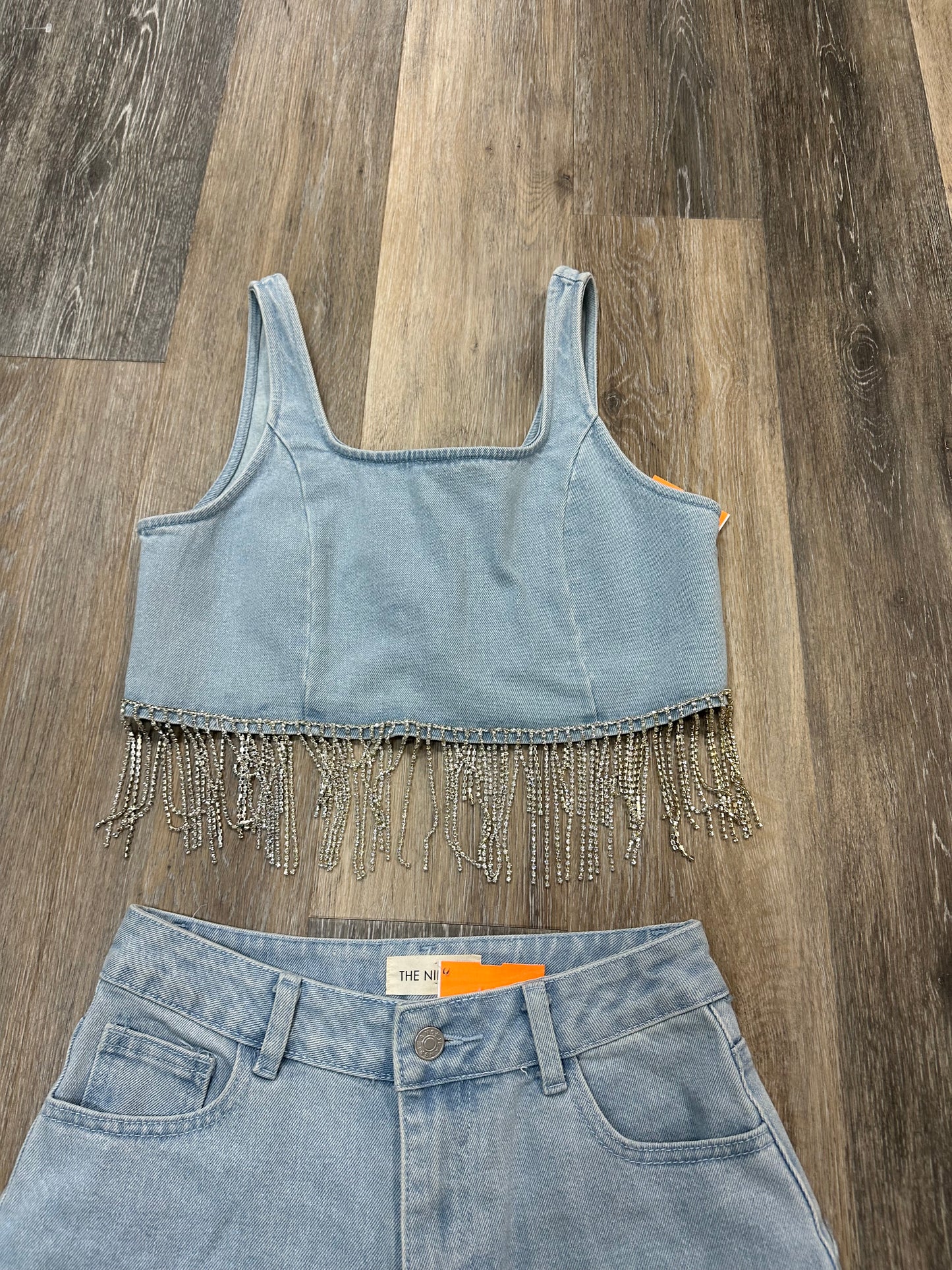 Shorts Set By The Nines In Blue Denim, Size: S