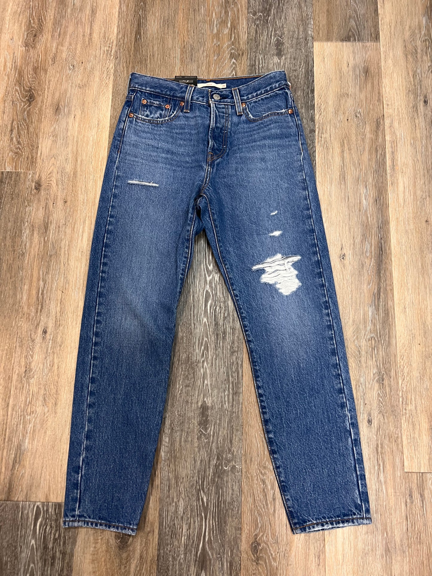 Jeans Straight By Levis In Blue Denim, Size: 2/26