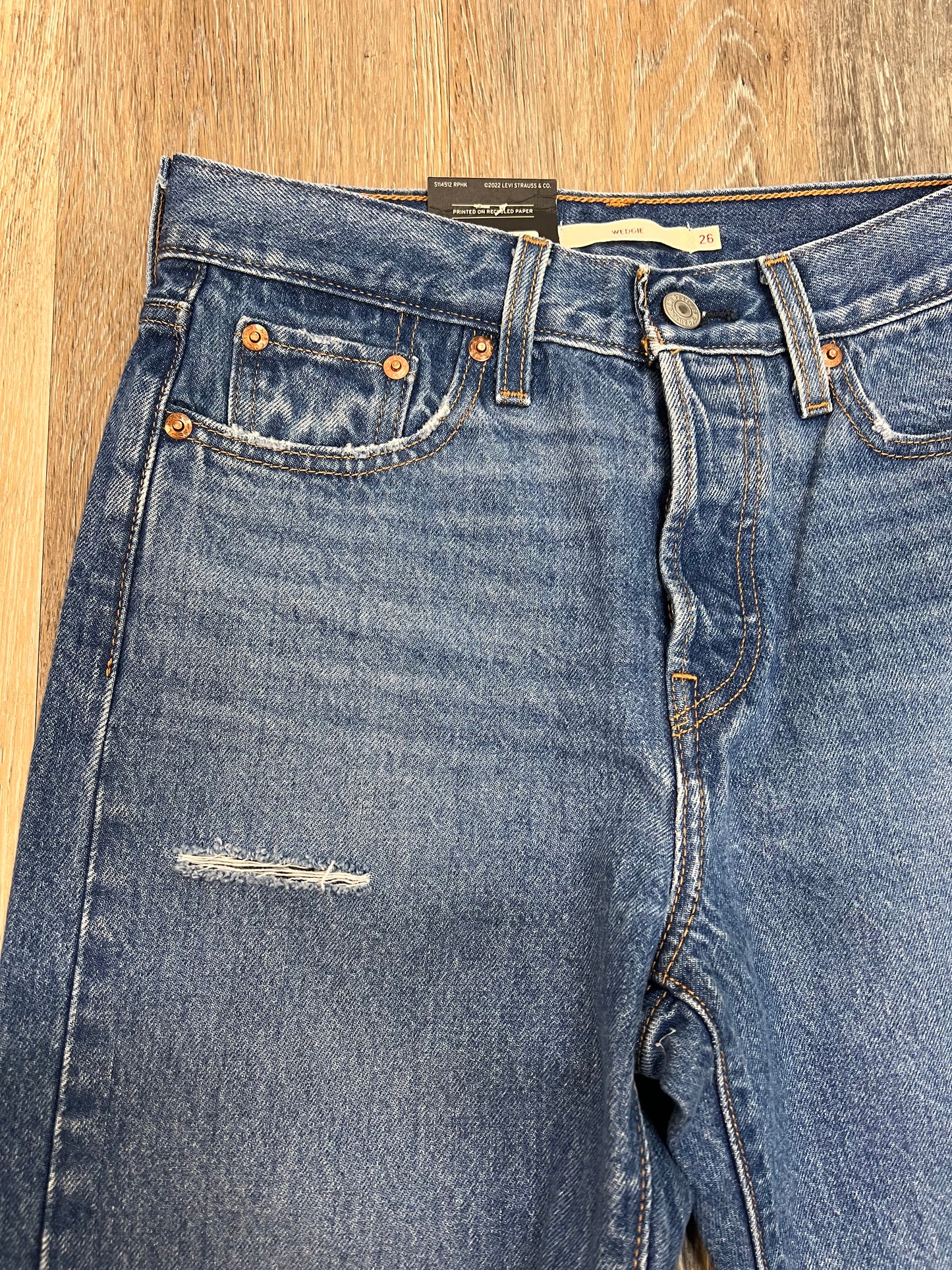 Jeans Straight By Levis In Blue Denim, Size: 2/26