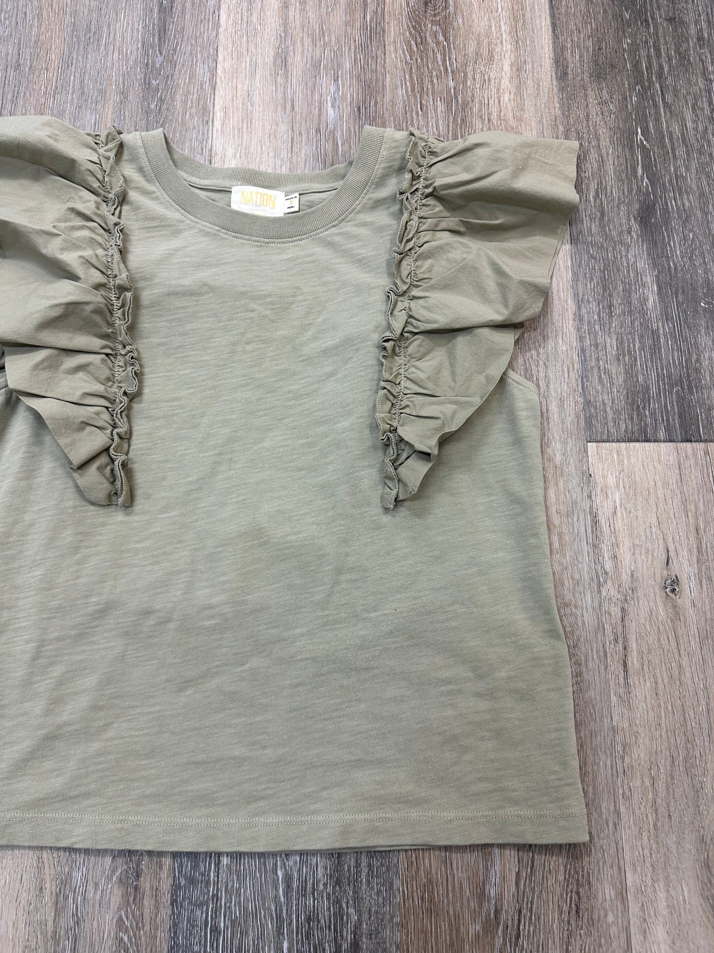 Top Short Sleeve By Nation In Green, Size: S