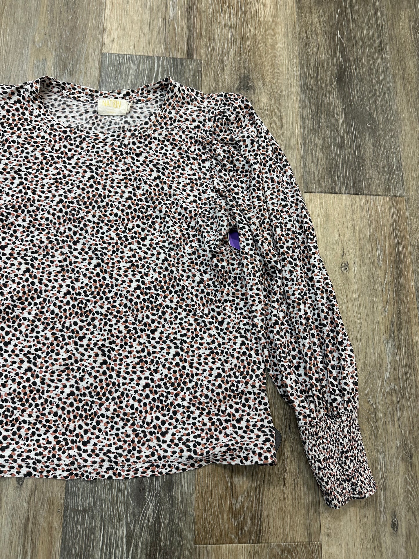 Top Long Sleeve By Nation In Animal Print, Size: M