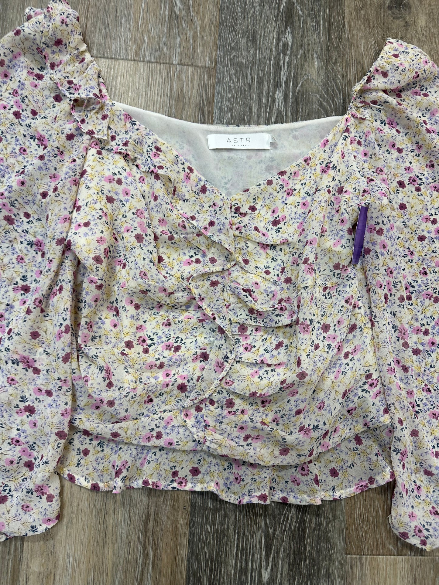 Top Short Sleeve By Astr In Floral Print, Size: L