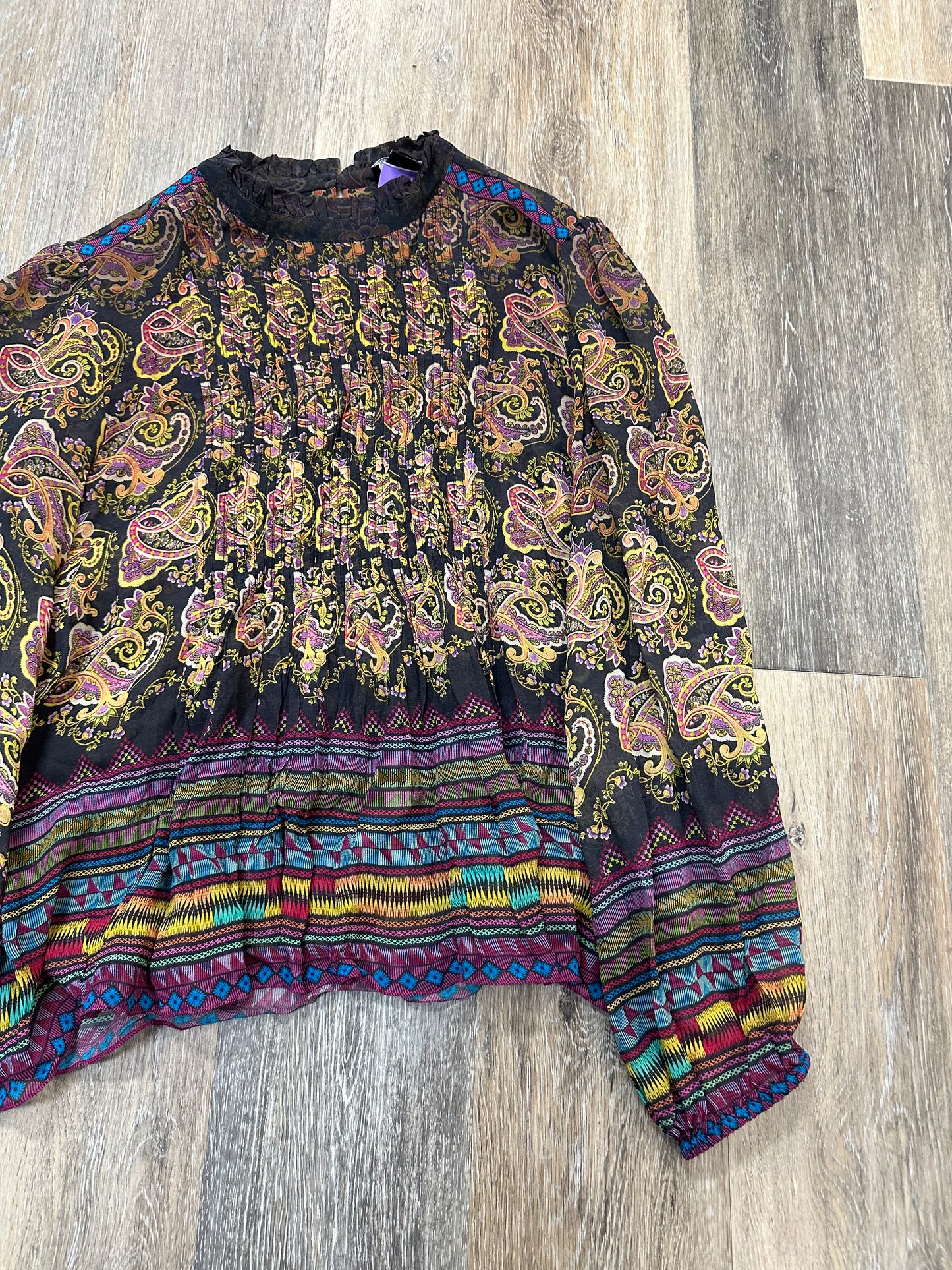 Blouse Long Sleeve By Tanvi Kedia In Multi-colored, Size: M