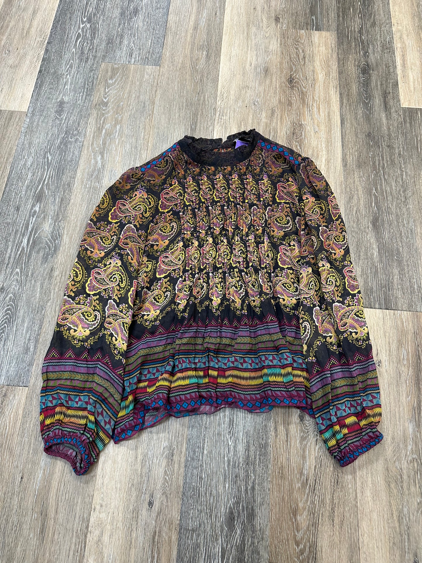 Blouse Long Sleeve By Tanvi Kedia In Multi-colored, Size: M