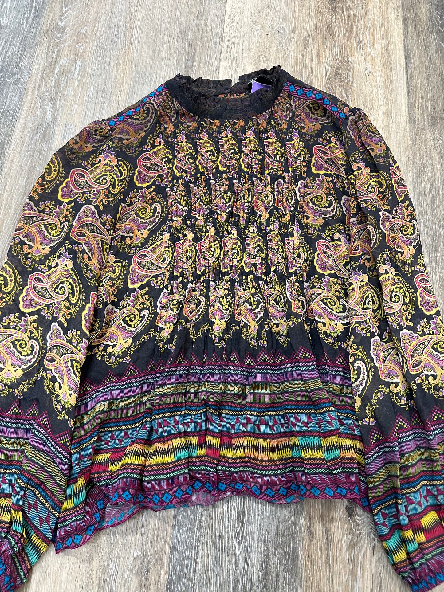 Blouse Long Sleeve By Tanvi Kedia In Multi-colored, Size: M