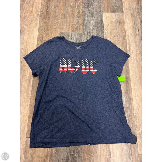 Top Short Sleeve By Lane Bryant In Blue, Size: 1x
