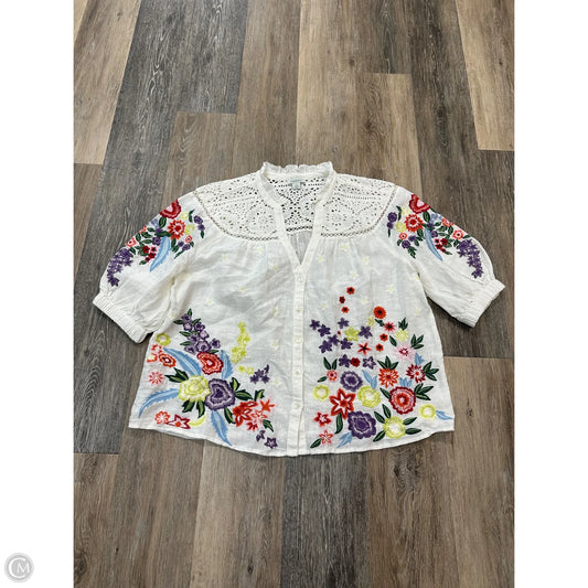 Top Short Sleeve By Sundance In White, Size: M