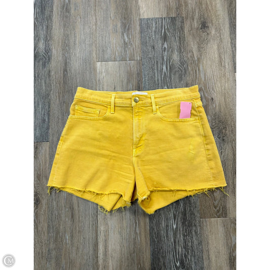 Shorts Designer By Frame In Yellow Denim, Size: 6