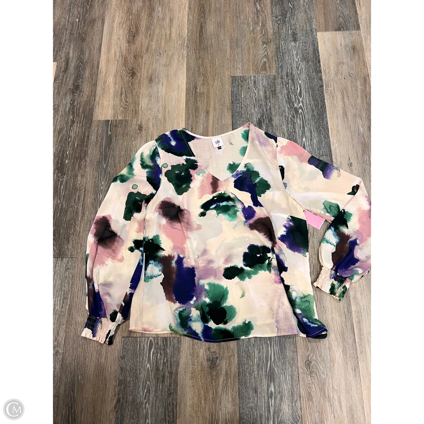 Blouse Long Sleeve By Cabi In Pink, Size: M