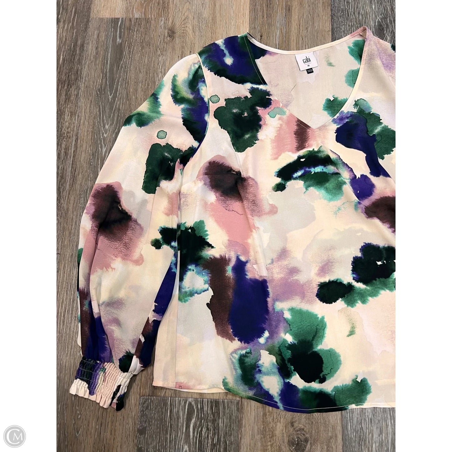 Blouse Long Sleeve By Cabi In Pink, Size: M