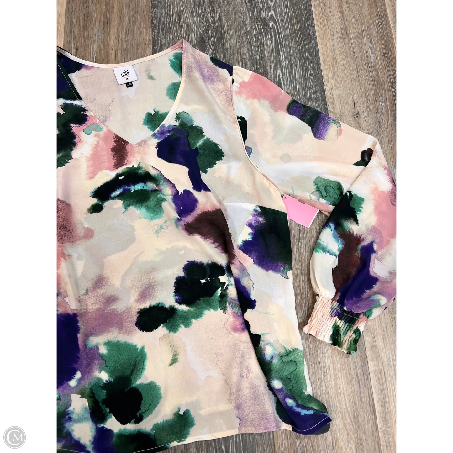 Blouse Long Sleeve By Cabi In Pink, Size: M